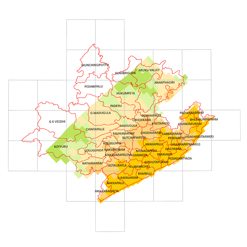 Storm surge inundation map for cyclone with wind speed